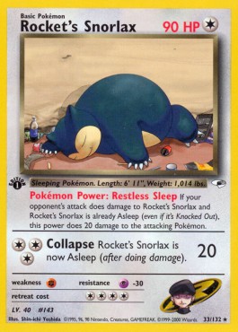 Rocket's Snorlax [1st Edition] Pokemon Gym Heroes #33/132