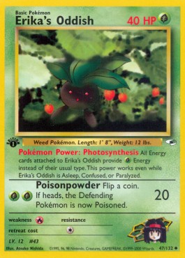 Erika's Oddish [1st Edition] Pokemon Gym Heroes #47/132