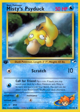Misty's Psyduck [W Stamp] Pokemon Gym Heroes #54/132