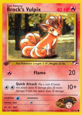 Brock's Vulpix Pokemon Gym Heroes #73/132