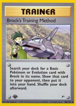 Brock's Training Method [1st Edition] Pokemon Gym Heroes #106/132