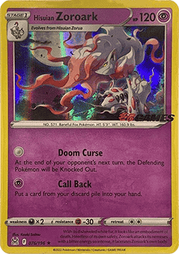 Hisuian Zoroark Lost Origin #076