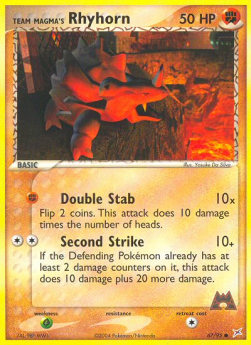 Team Magma's Rhyhorn EX Team Magma vs Team Aqua #67