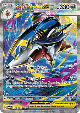Mega Sharpedo ex Indigo Flame #140