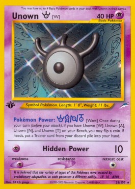 Unown W [1st Edition] Neo Destiny #29/105