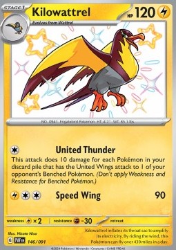 Kilowattrel Paldean Fates #146/91