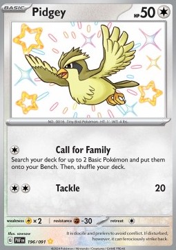 Pidgey Paldean Fates #196/91