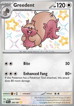 Greedent Paldean Fates #206/91