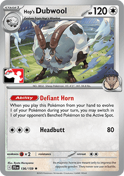 Hop's Dubwool - Play! Pokémon Prize Pack Series Eight #136
