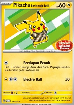 Pikachu Wearing a Batik Shirt Scarlet & Violet Indonesian Promos #101