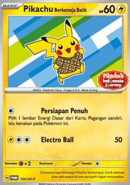 Pikachu Wearing a Batik Shirt Scarlet & Violet Indonesian Promos #155