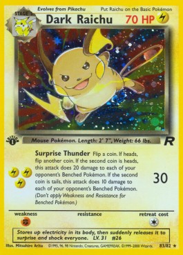 Dark Raichu [1st Edition] Team Rocket #83/82