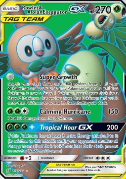 Rowlet & Alolan Exeggutor GX Unified Minds #214/236