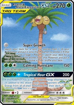 Rowlet & Alolan Exeggutor GX Unified Minds #215/236