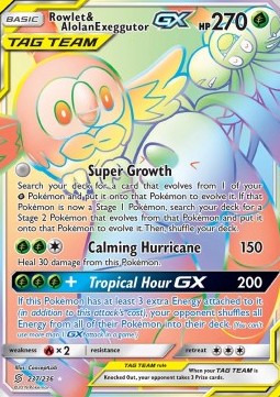 Rowlet & Alolan Exeggutor GX Unified Minds #237/236