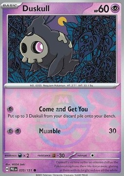 Duskull Prismatic Evolutions: Additionals #035
