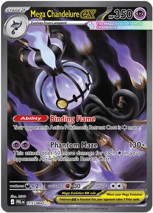 Mega Chandelure ex Pitch Black #115/084