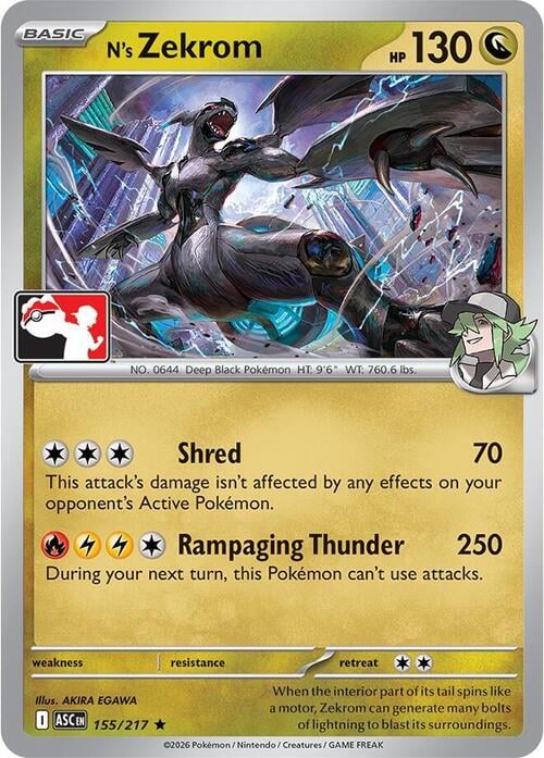 N's Zekrom - Play! Pokémon Prize Pack Series Nine #155/217