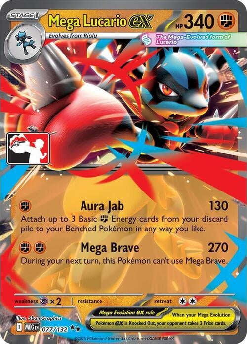 Mega Lucario ex Play! Pokémon Prize Pack Series Nine #077/132