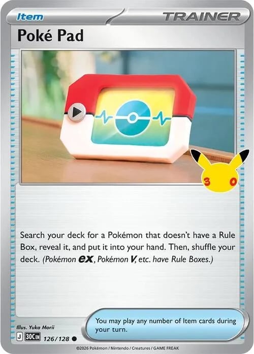Poké Pad 30th Celebration #126/128