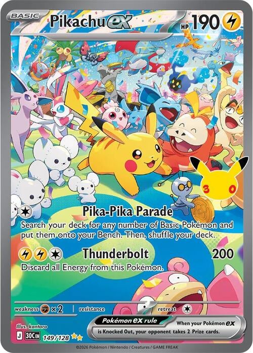 Pikachu ex 30th Celebration #149/128