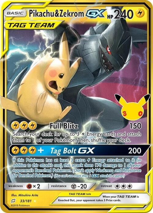 Pikachu & Zekrom GX 30th Celebration #33/181